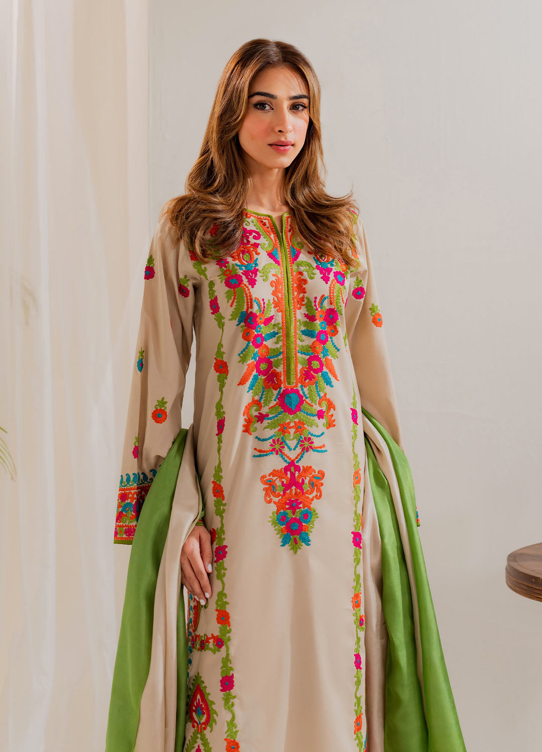 Multi Beige Emb 3Pc
